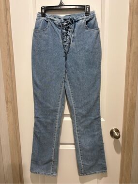 Blue Lace-Up Women's NEWPORT NEWS Jeans SZ- 10Tall